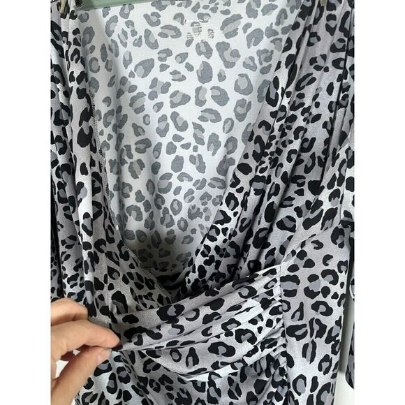 Lane Bryant Animal Print Metallic Top 22 Black Retro Western Classic Preppy 80s - Picture 6 of 11